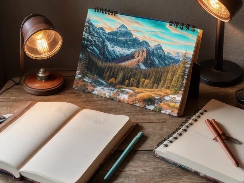 Ausgedrucktes Foto vom Feldberg neben handschriftlichen Notizen zur Bildbearbeitung.