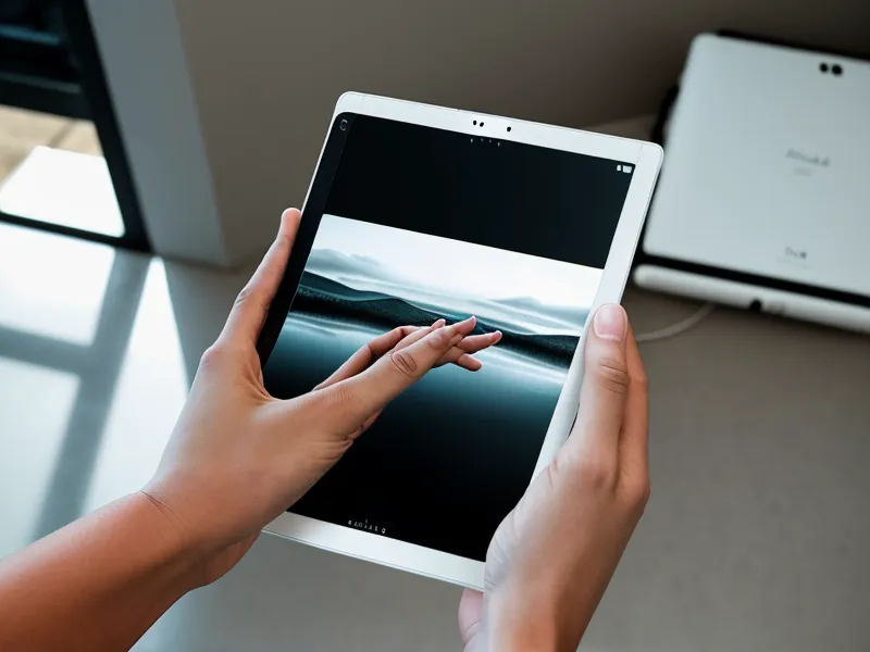 iPad mit Checkliste für Immobilienfotografie in einem hellen Wohnzimmer