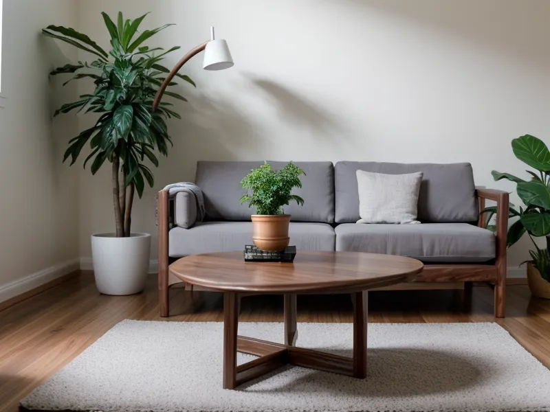 Gedruckte Checkliste für Immobilienfotografie neben einer Sony Kamera auf einem Wohnzimmertisch.