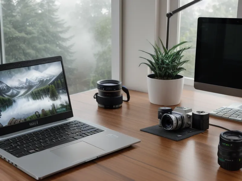 Nahaufnahme der Sony Alpha 6400 neben einem Smartphone auf einem Holztisch, Ausgangspunkt für die RAW-Bearbeitung