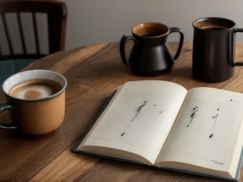 Notizen zu Lightroom Modulen und Tastaturkürzeln neben Kaffeetasse